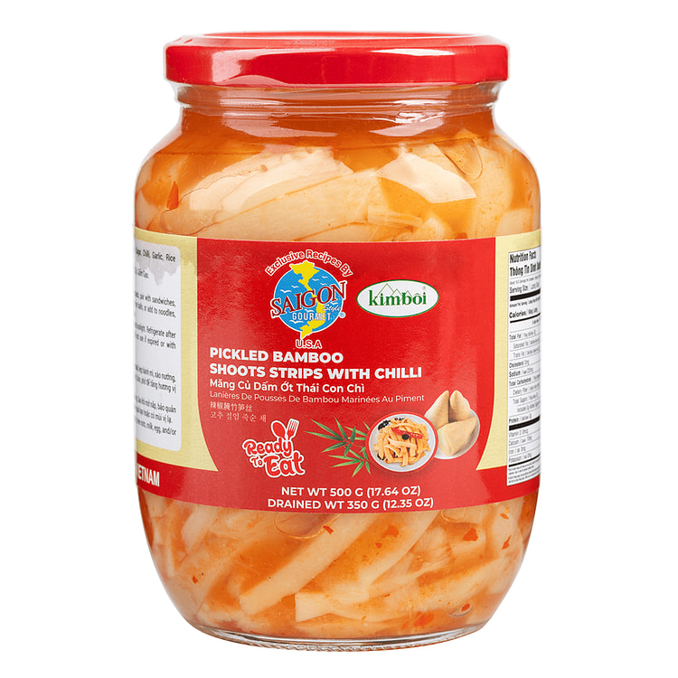 Pickled Bamboo Shoots Strips with Chili 17.64 oz