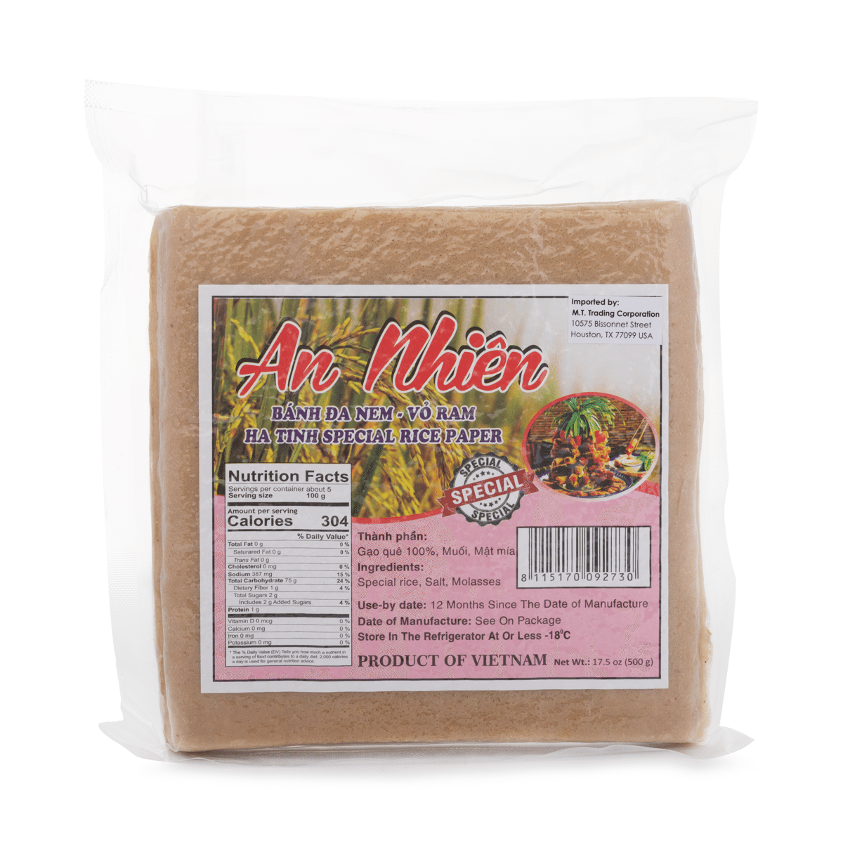 An Nhien-Ha Tinh Special Rice Paper, Frozen 500 g