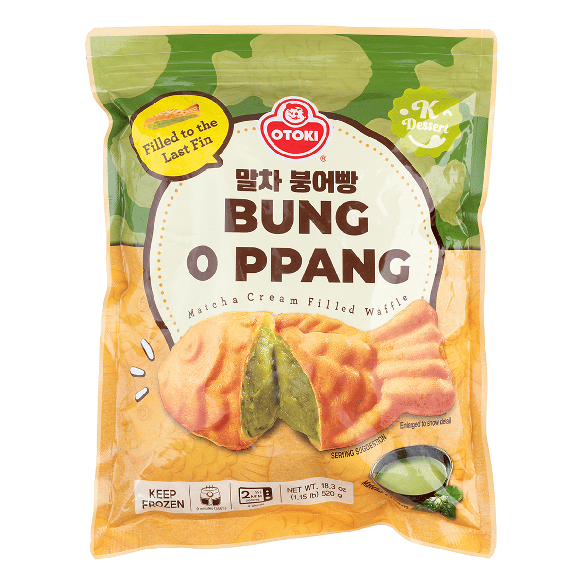 Get OTOKI Korean Dessert Bung O Ppang Matcha Cream Filled Waffle