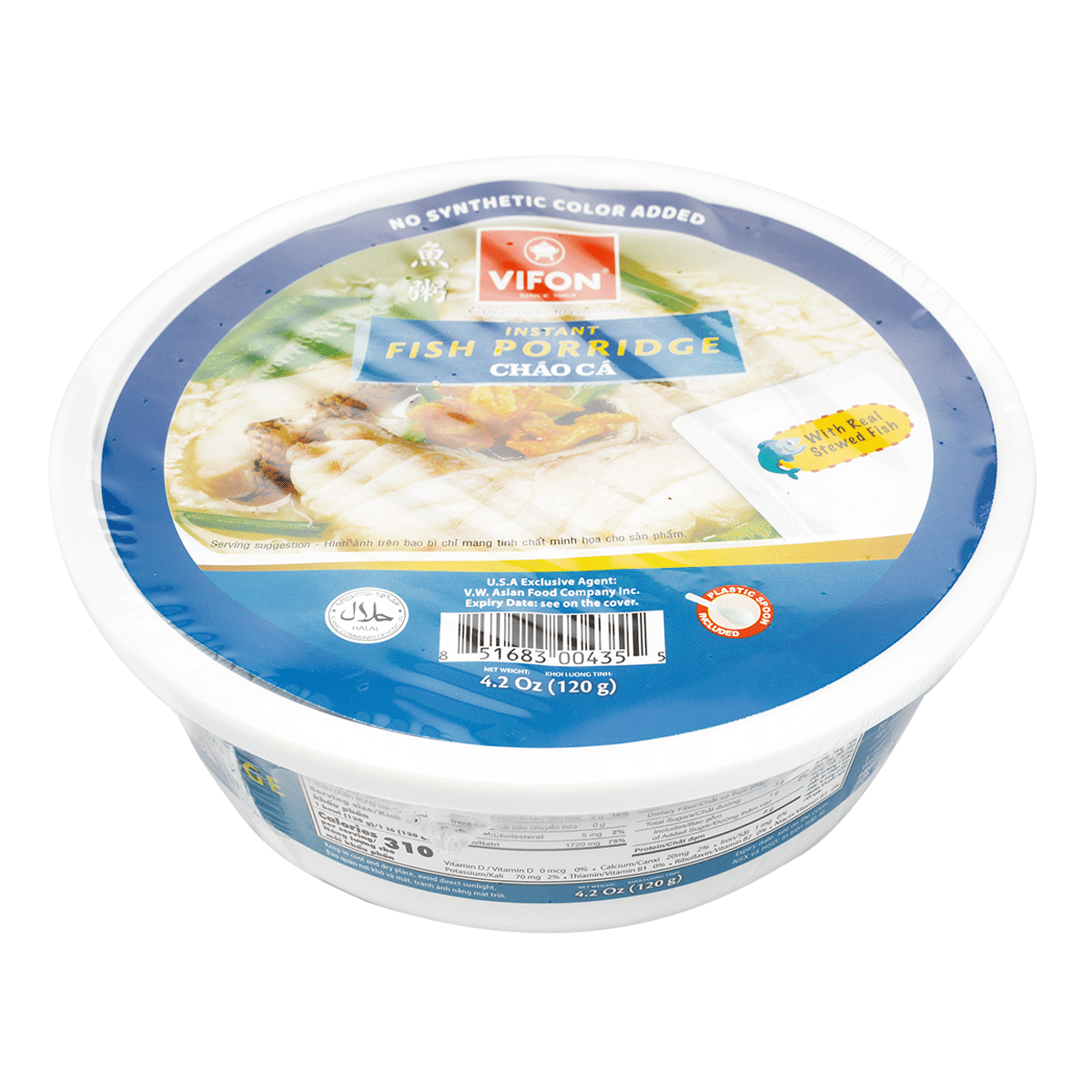 Vifon Instant Fish Porridge Bowl 4.2 oz*36 pack