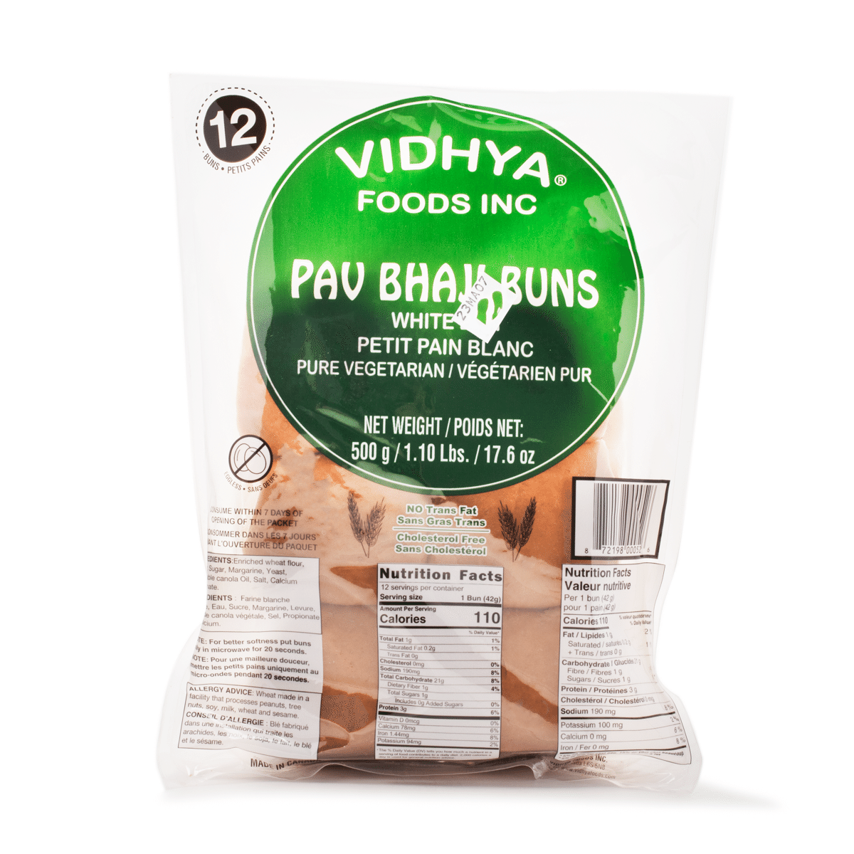 Vidhya Pav Bhaji Pav 500 g*15 pack