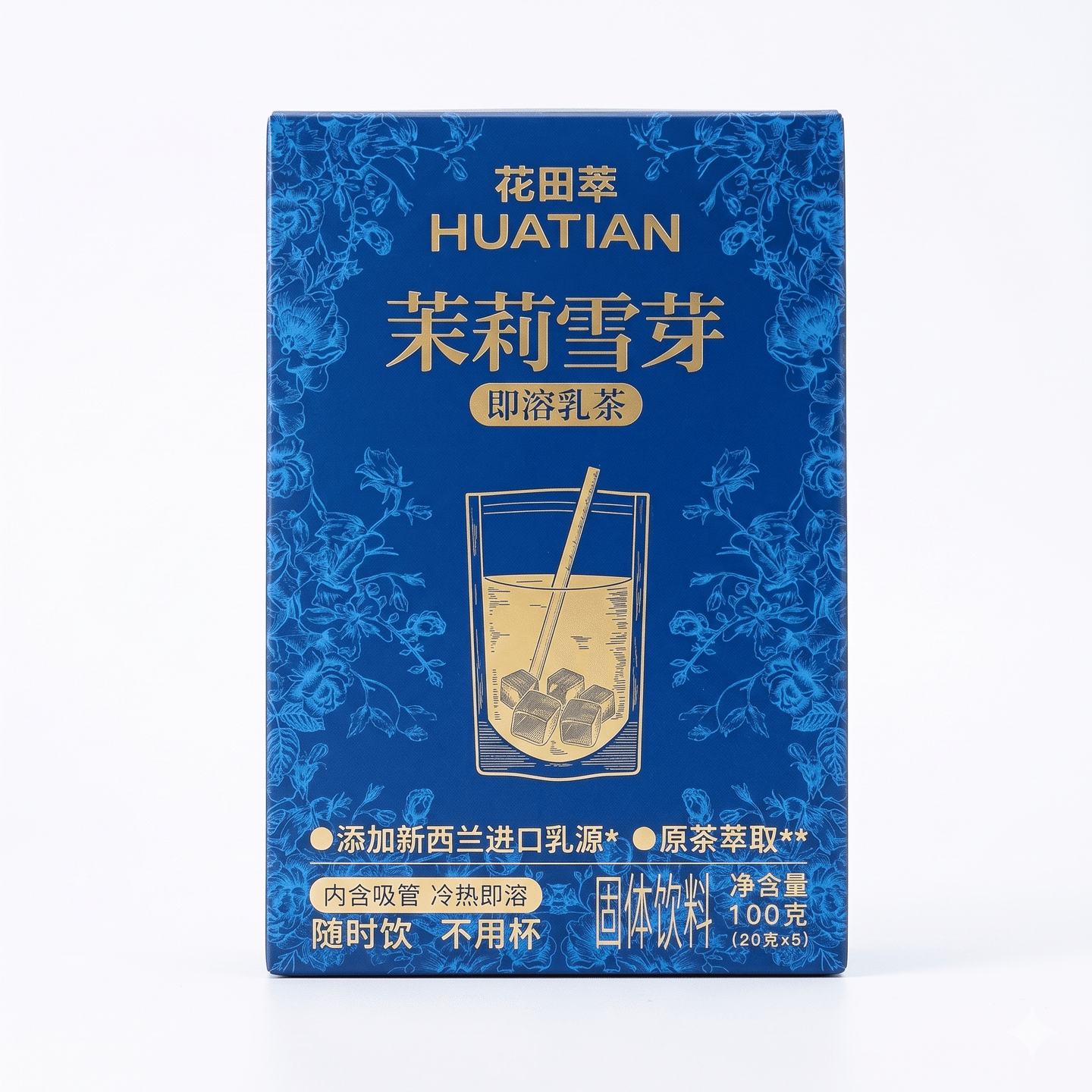 Huatian Instant Tea Bag, Jasmine and Snow Bud Tea Flavor 20 g*5 each