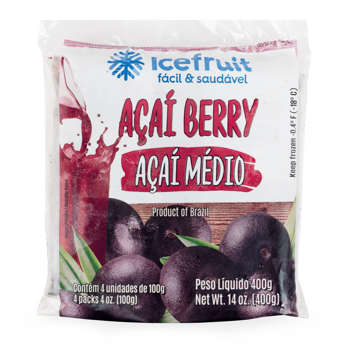 Polpa de Açaí Médio Icefruit 400 g