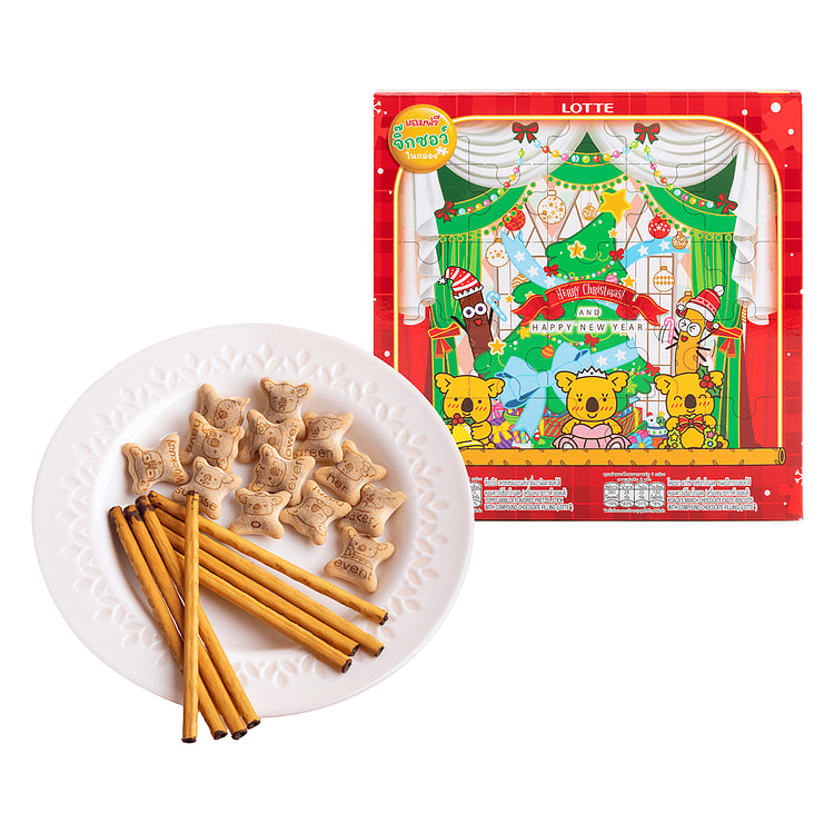 日本乐天 考拉圣诞树饼干礼盒 香草巧克力味【圣诞限定】 33 克