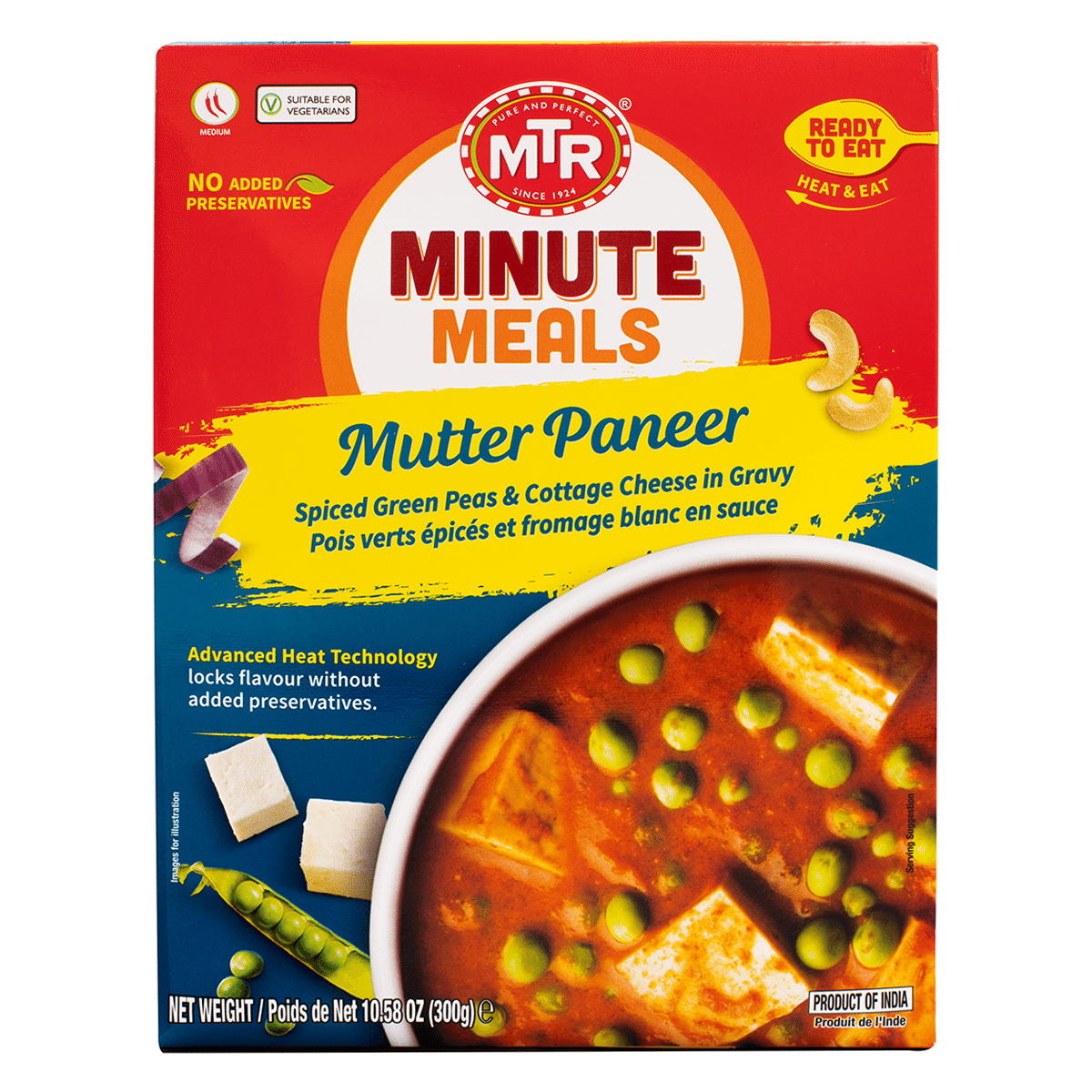 MTR Muttar Paneer Ready-To-Eat 10.5 oz*20 pack