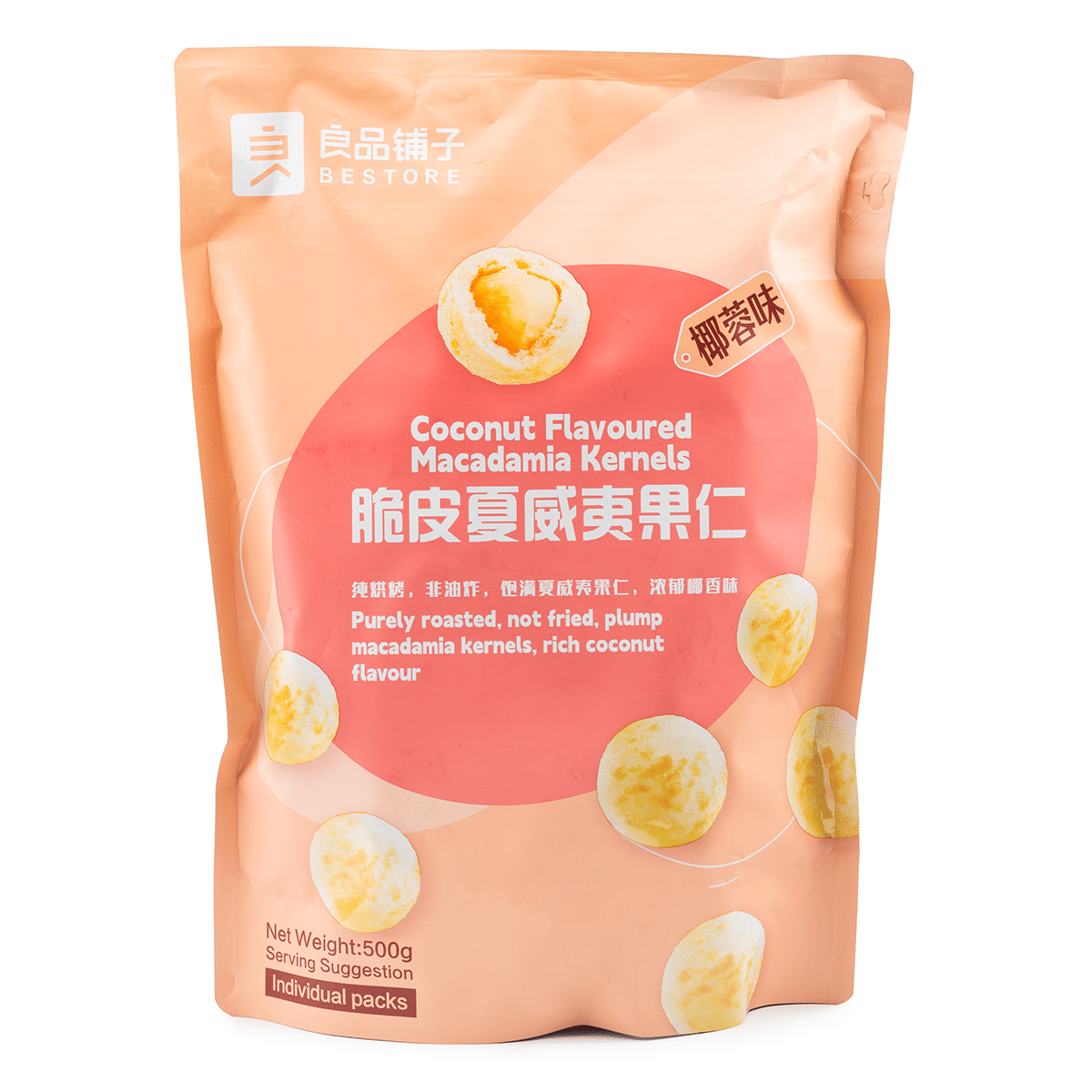 BESTORE CRISPY MACADAMIA NUTS COCONUT FLAVOR 500 g