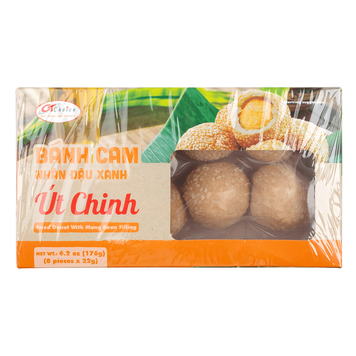CT Choice Fried Seasame Donut with Mung Bean Filling, Frozen 6.2 oz
