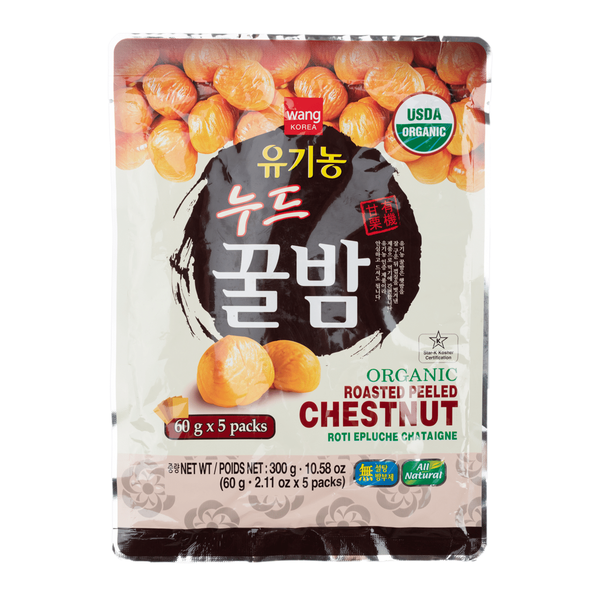 Wang Korea 有机去壳甘栗仁 60g*5 300 克