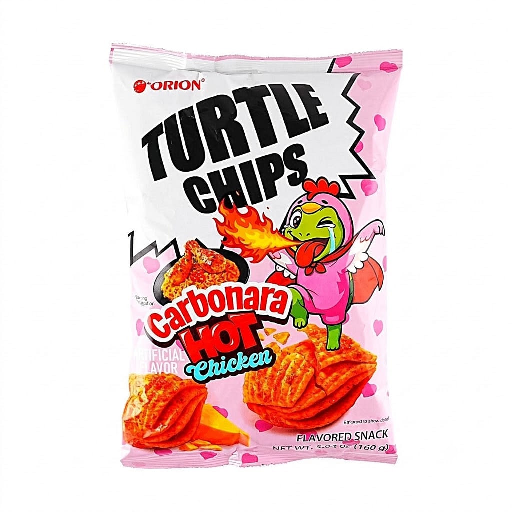 ORION TURTLE CHIPS (CARBONARA HOT CHICKEN FLAVOR) 5.64 oz