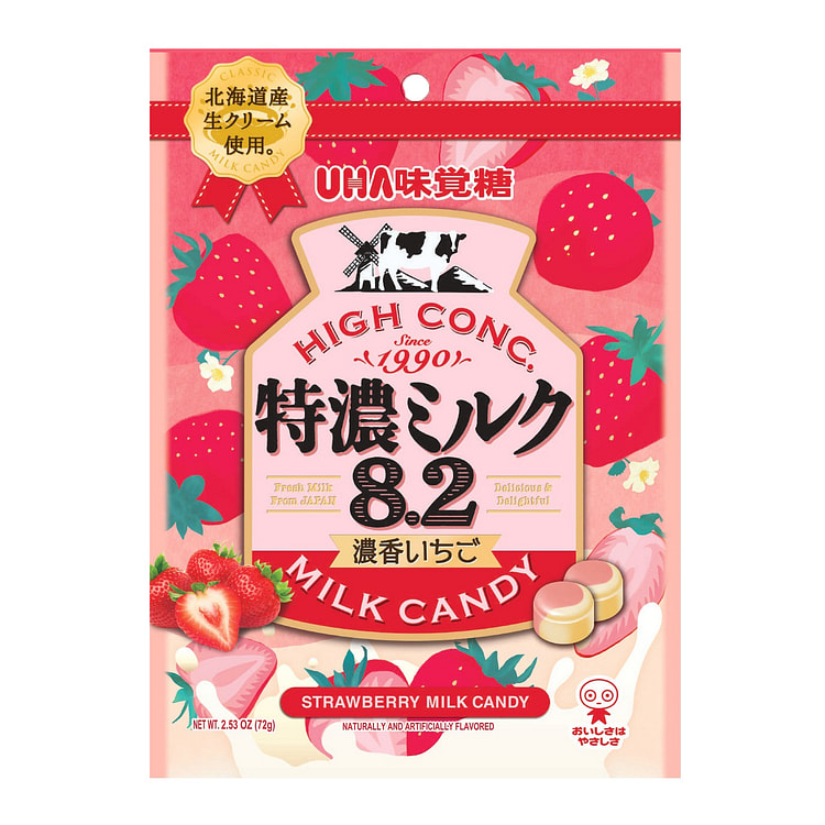 UHA Mikakuto Milk Candy Strawberry 2.53 盎司