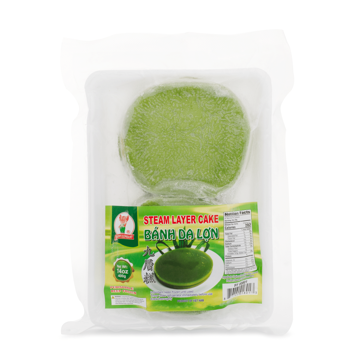 Pastel de Frijol Mungo en Capas al Vapor, Happy Elephant 14 onza(s)