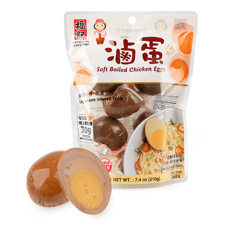 Foo's Kitchen Soft Boiled Chicken Eggs, Soy Sauce Flavor 210 g