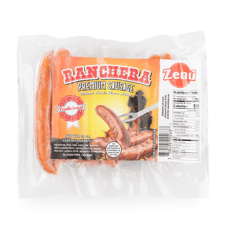 Zenu Ranchera Premium Sausage 15 oz