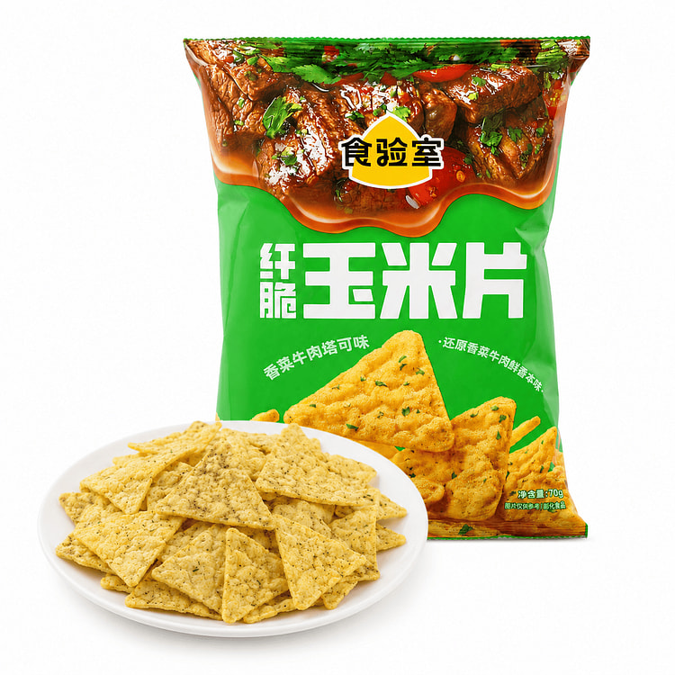 Shiyanshi Corn Crisps (Cilantro Beef Taco Flavor) 70g 70 g