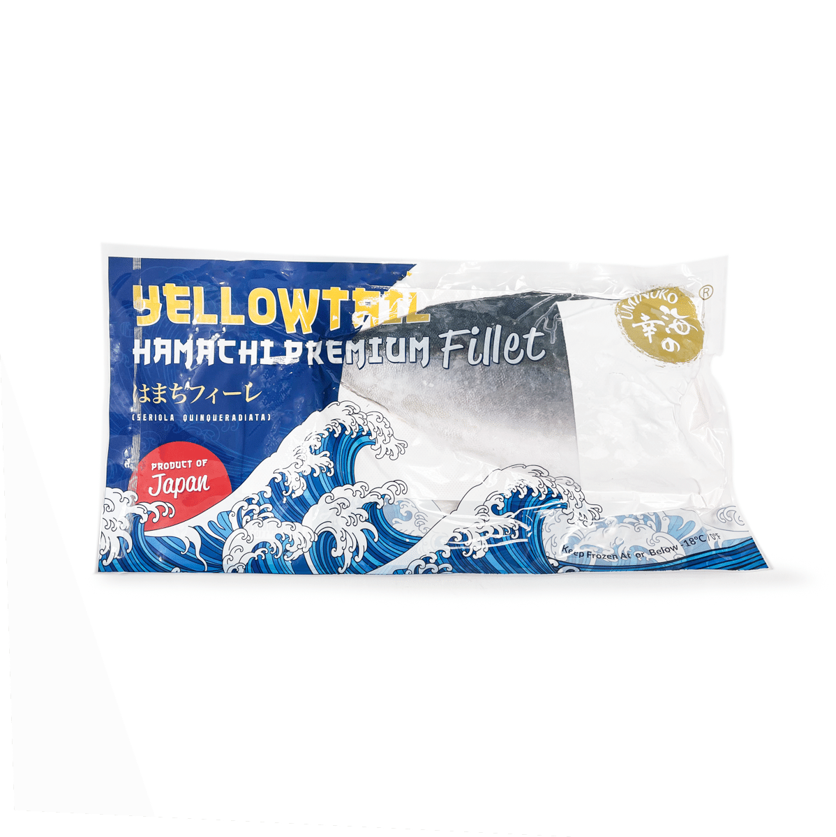 Uminoko Yellowtail Hamachi Premium Fillet, Sashimi Grade, Frozen 2-3 lb
