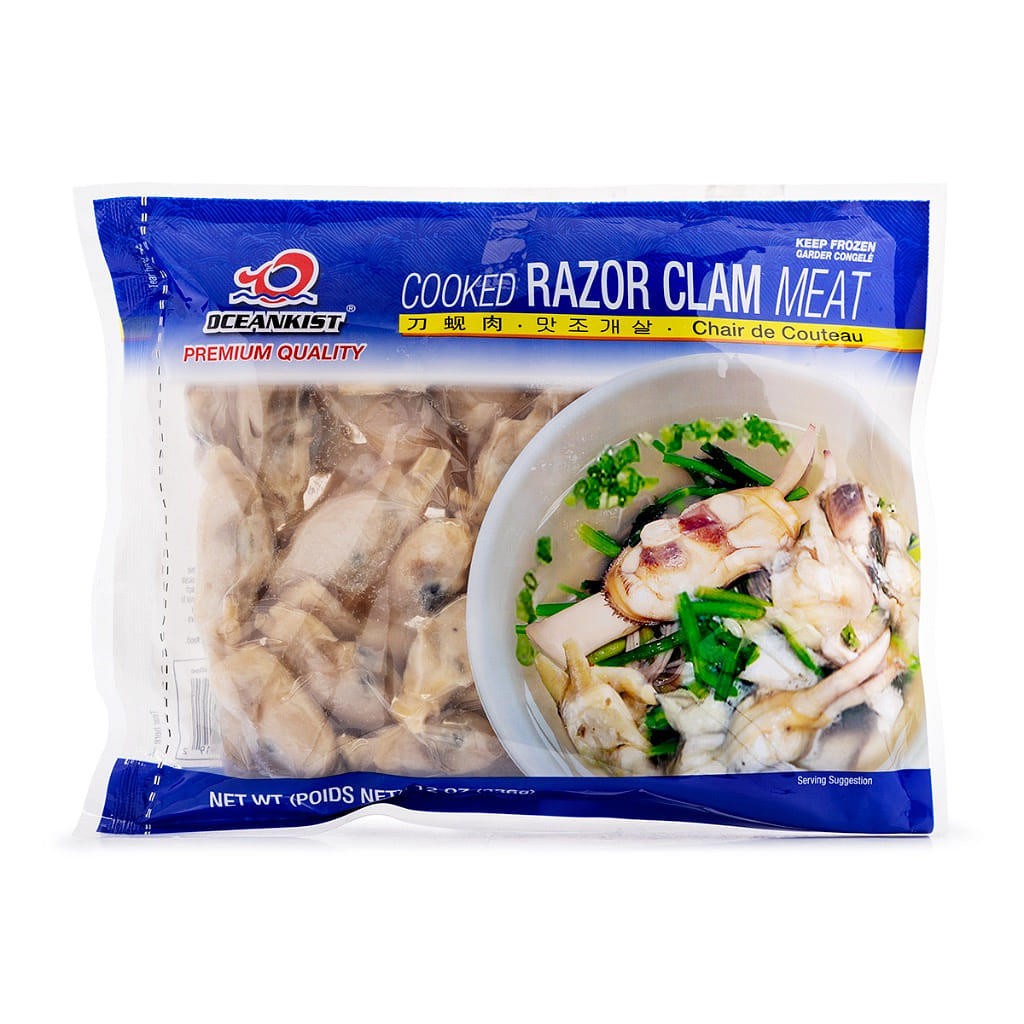 Cooked Clam Razor Meat, Frozen 12 oz