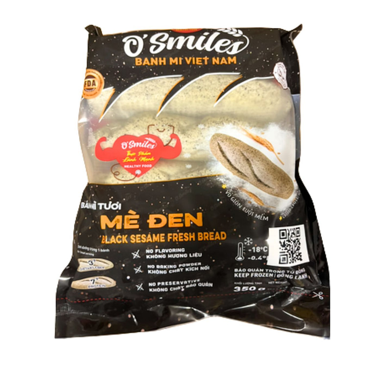 O’Smiles Vietnamese Black Sesame Bread, Frozen 350 g