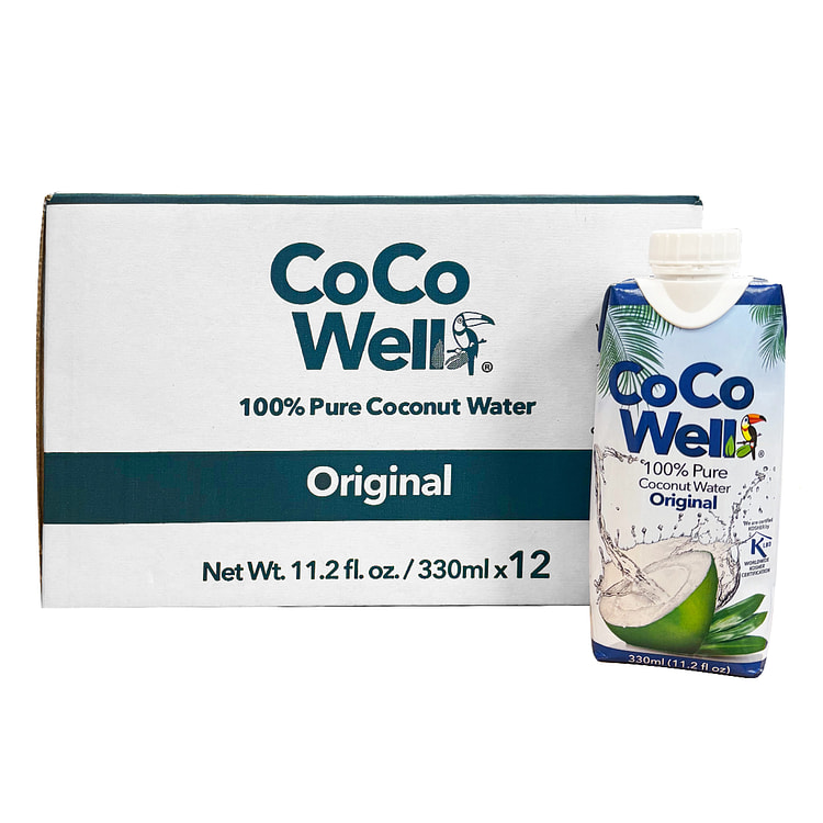 Coco Well 100% 纯椰子水 (330ml*12 瓶) 1 箱