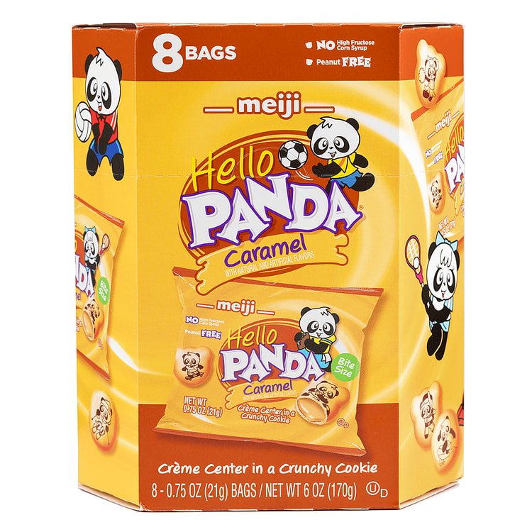 Meiji Hello Panda Cookies, Caramel Filling 170 g