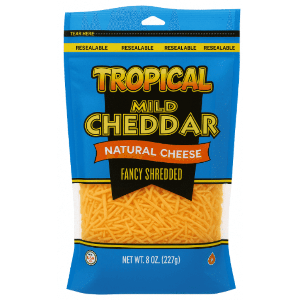 Tropical Cheese Mild Cheddar Shredded Natural Cheese 8 oz