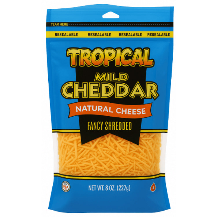 Tropical Cheese  Queijo Cheddar Natural Ralado Suave 8 oz