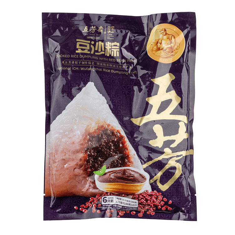 WFZ Red Bean Paste Sticky Rice Dumpling 6pk x 50g 300 g