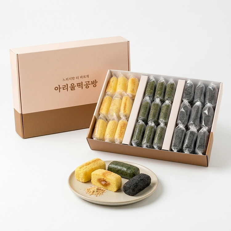 ARIUL INJEOLMI KOREAN SWEET RICE CAKES 3-FLAVOR GIFT SET 27 PIECES 45.9 oz