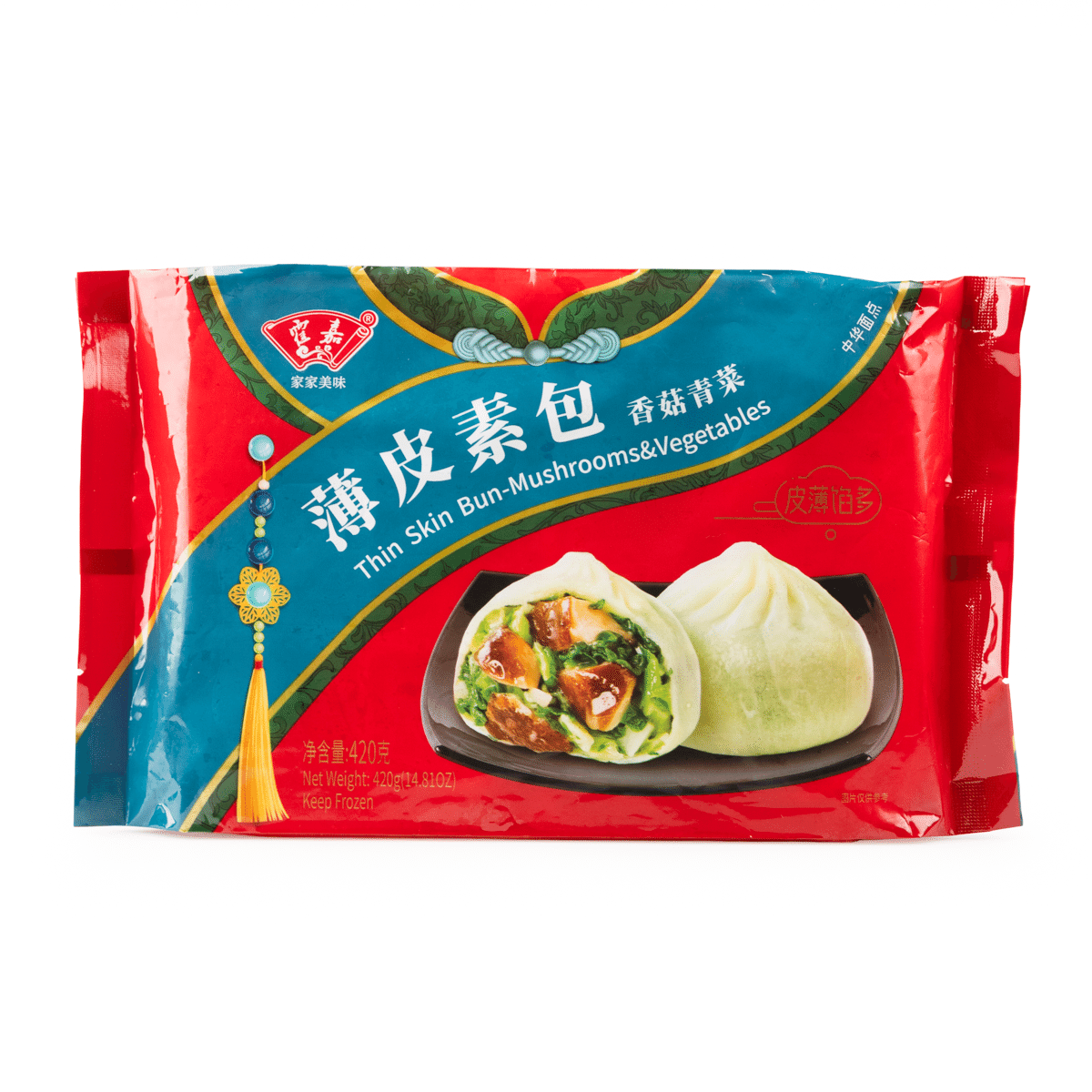 Huojia Thin-skinned Bun Mushrooms and Vegetables Frozen 12pc 420 g