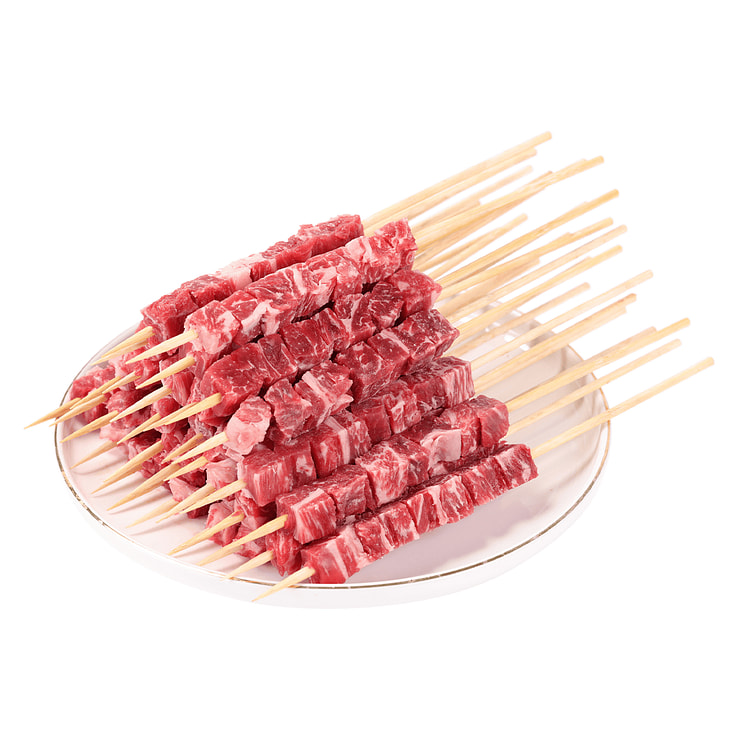 优质烧烤牛肉串 (30串装), 未腌制生肉,冷冻 1.5 磅
