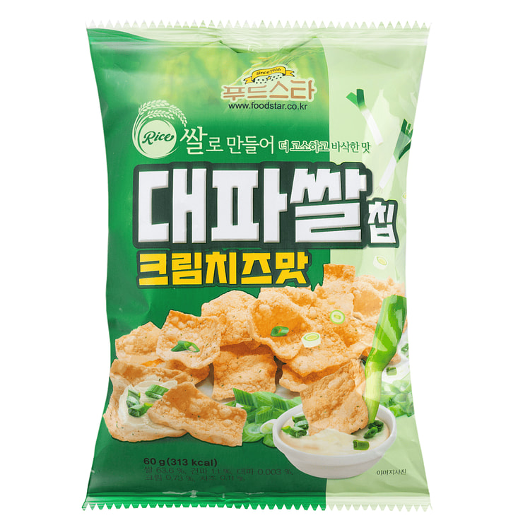 Rice Chips-Big Green Onion & Cream Cheese Flavor 60 克