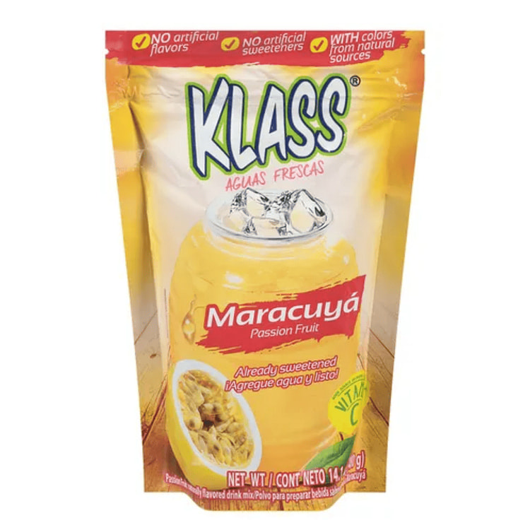 Klass Aguas frescas Drink Mix, Passion Fruit Flavor 14.1 oz