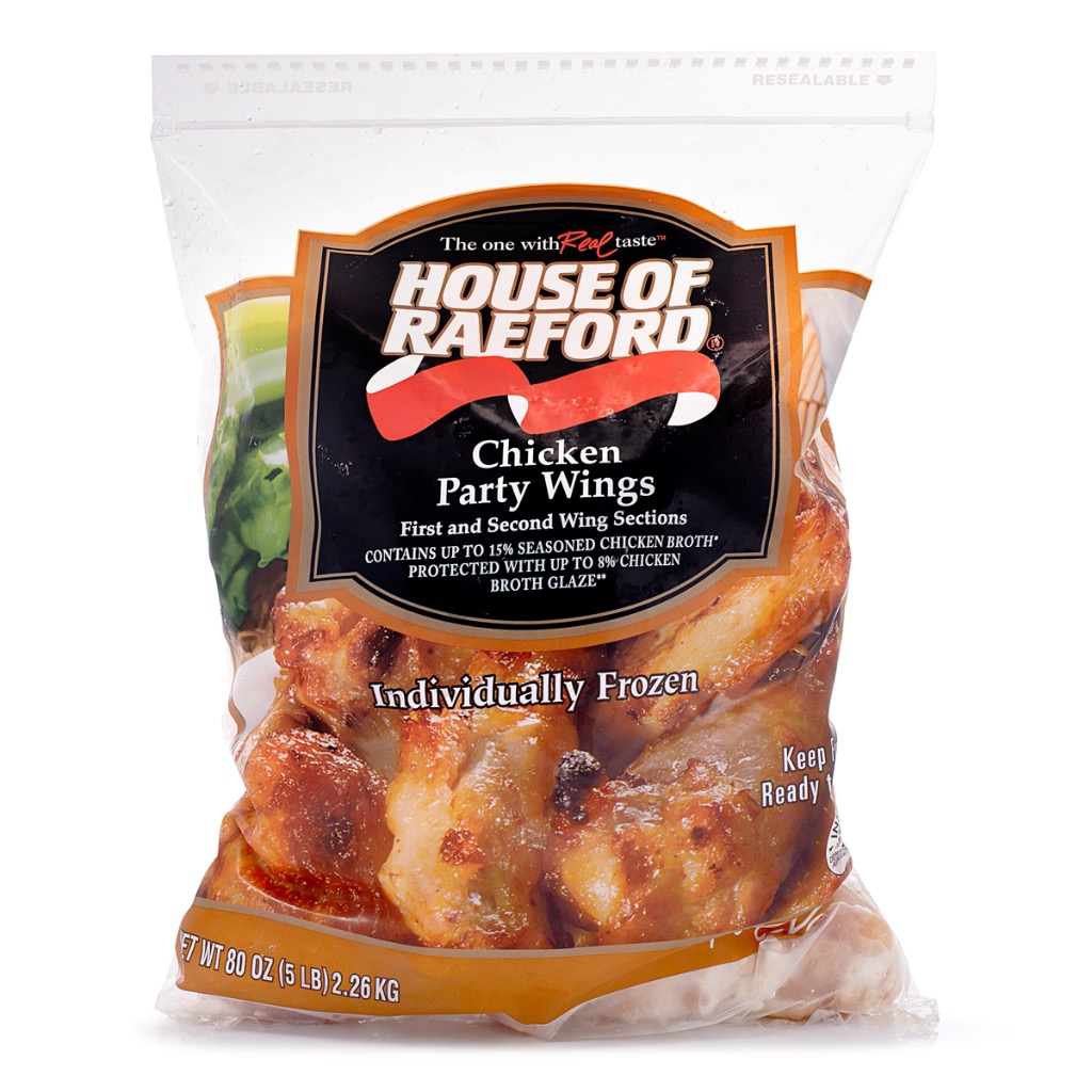 Chicken Party Wings Jumbo IQF 5lb, Frozen 5 lb