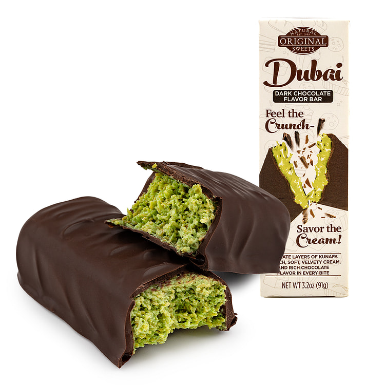Original Natural Sweets Dubai Dark Chocolate Bar 3.2 盎司