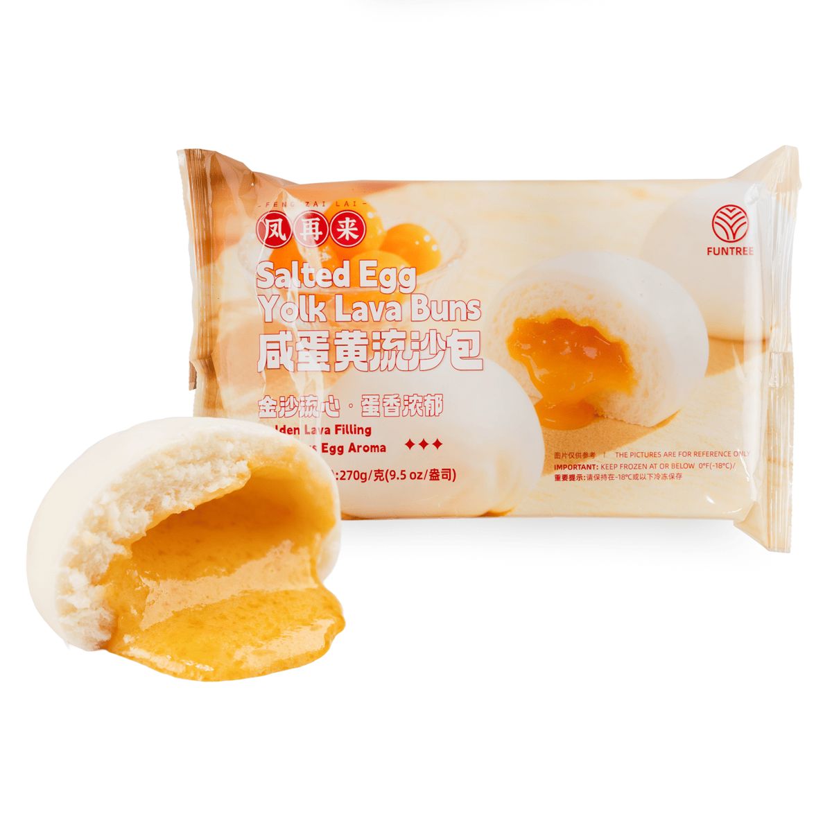 Fengzailai Salted Egg Yolk Lava Buns 6ct 270 g