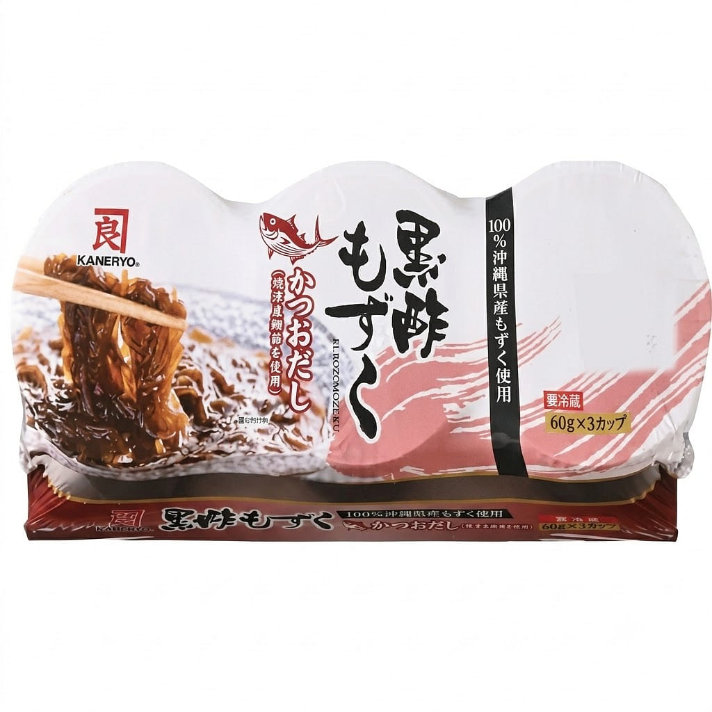 Kaneryo Seaweed Mozuku Seaweed with Black Vinegar 60g x 3 packs 180 g