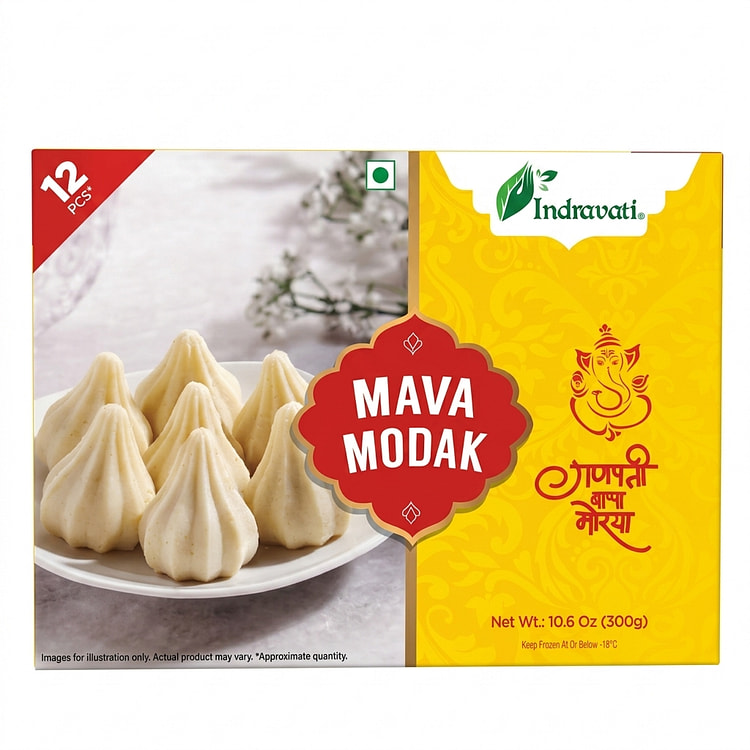 Indravati Mava Modak 12 pcs 300 gms, Frozen 300 g