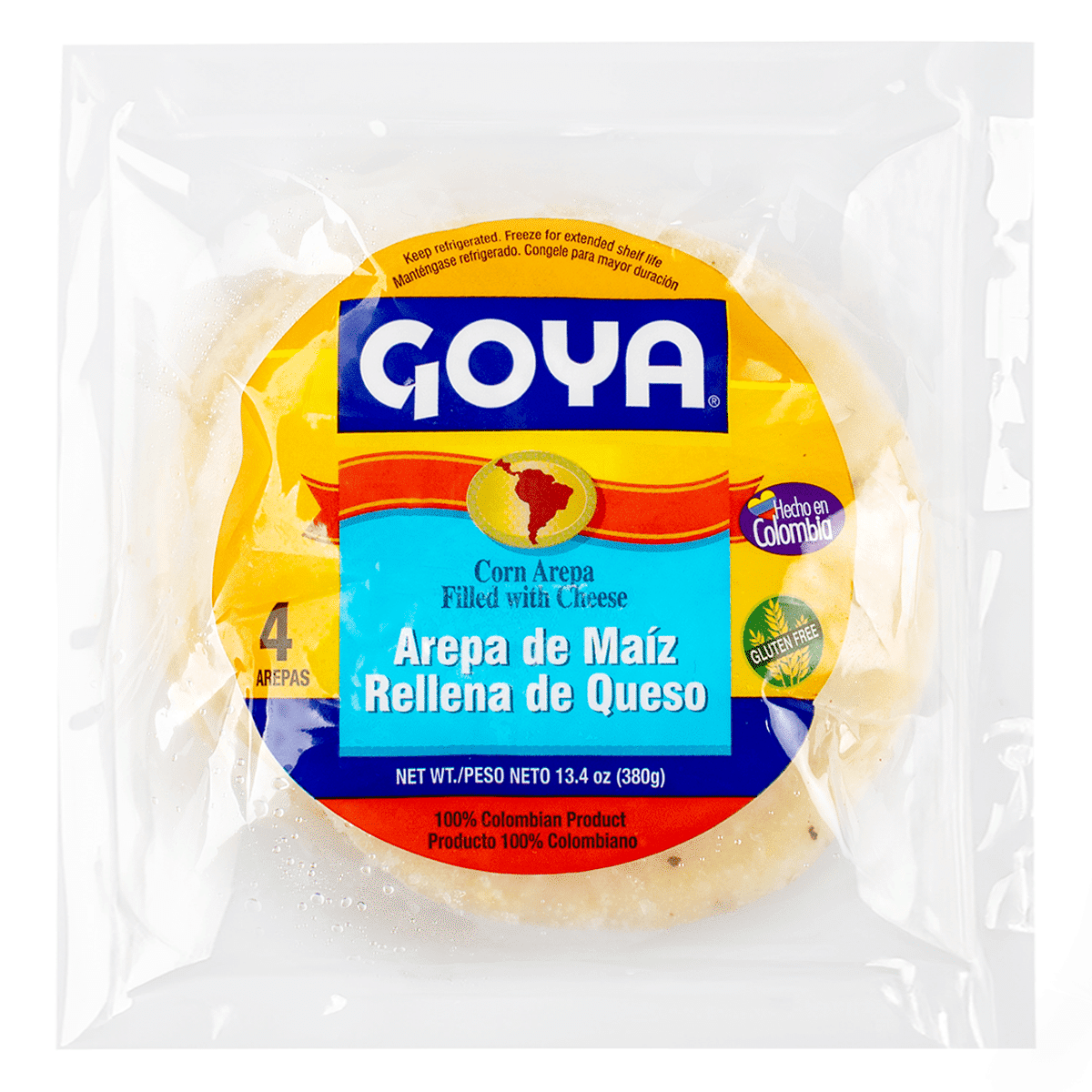 Arepa de milho Goya recheada com queijo 380 g