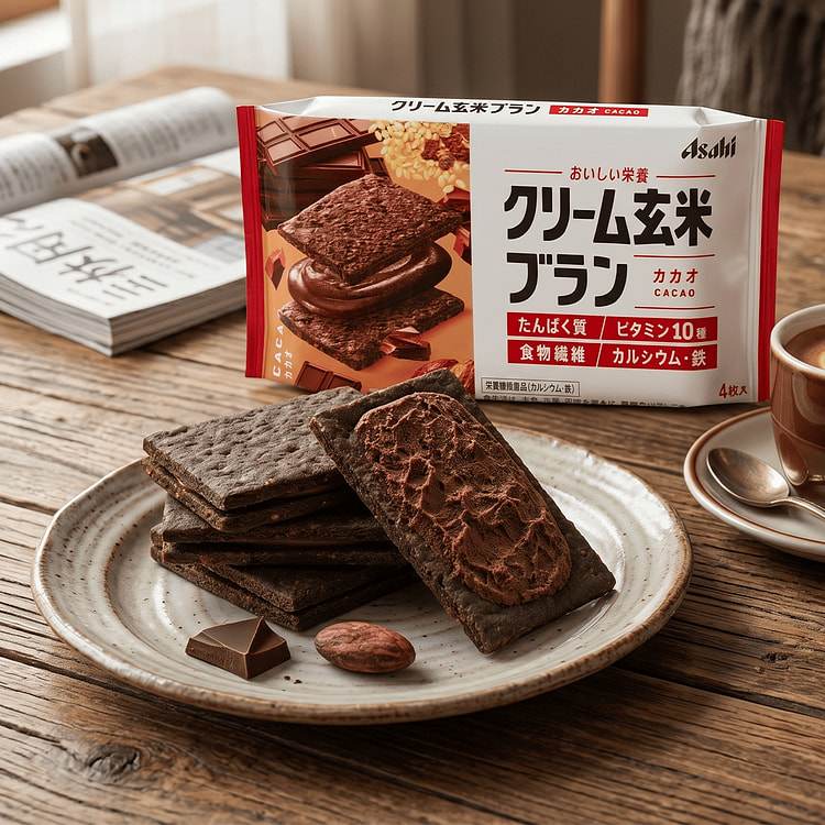 Asahi 朝日玄米夹心低卡饼干 可可味 72 克 (min 2)