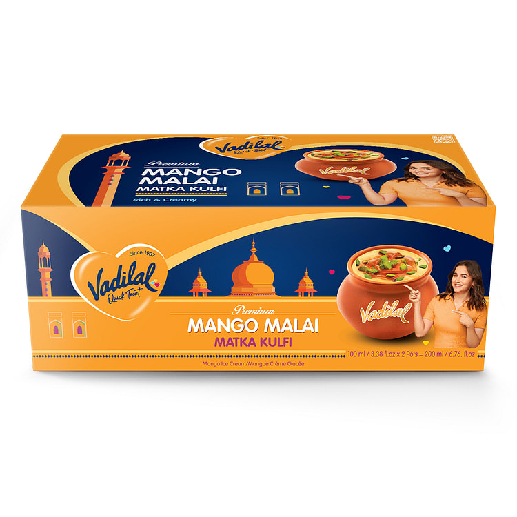 Vadilal Mango Malai Matka Kulfi 200 毫升
