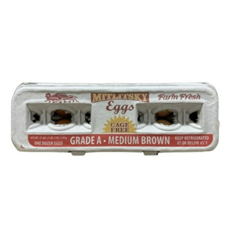 Mitlitsky Medium Brown Cage Free Eggs 12 count