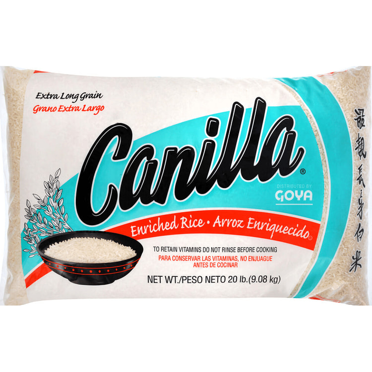 Goya Canilla Extra Long Grain Rice 20 lb