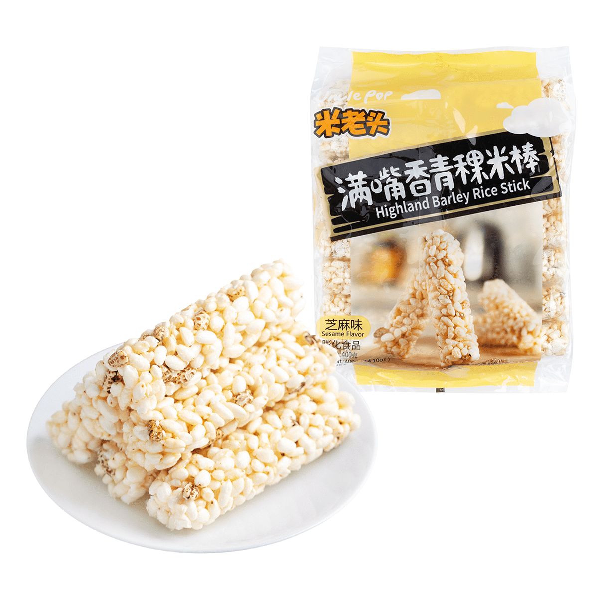 米老头 青稞米棒 芝麻味 打工人快手早餐 400 克