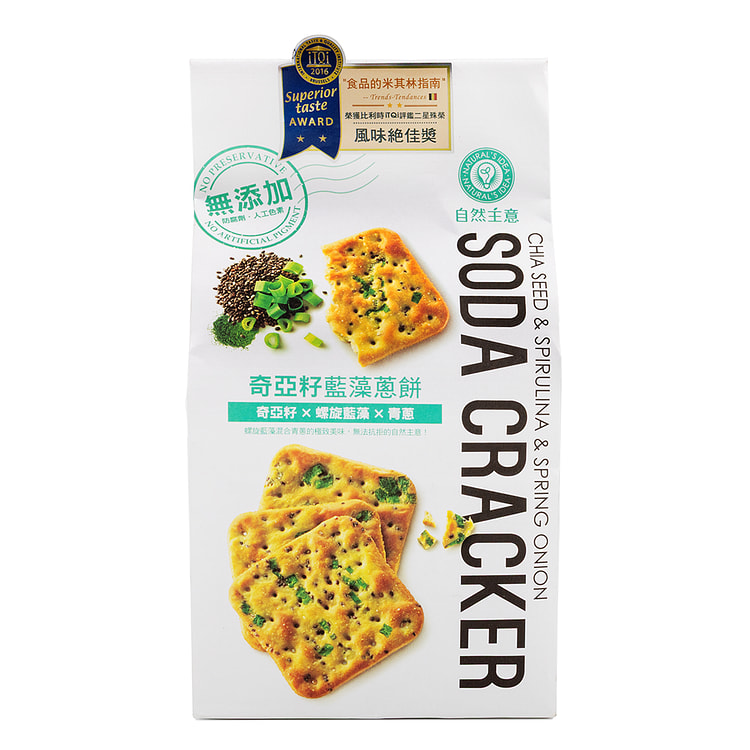 Sprulina & Spring Onion Soda Cracker 180 g