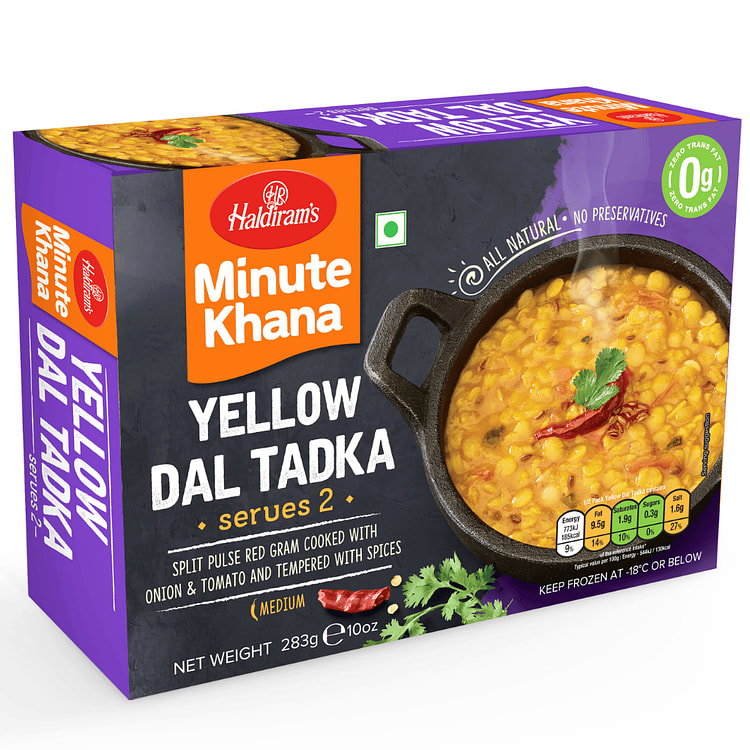 Yellow Dal Tadka Haldiram's Minute Khana, Congelado 283 g
