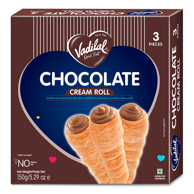 Vadilal Chocolate Cream Roll 150 g