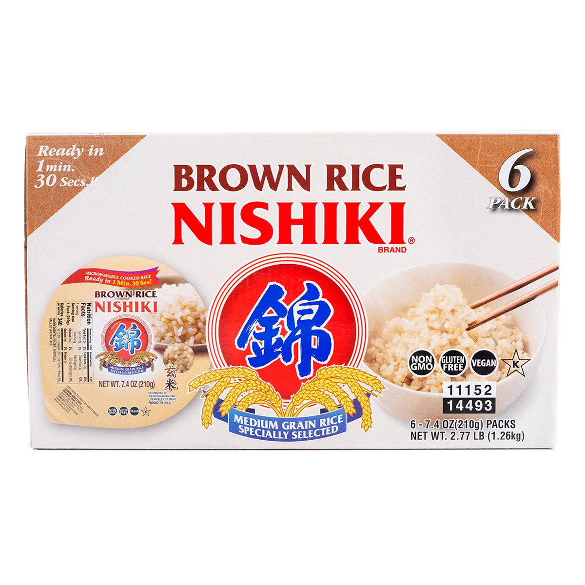 Get Nishiki Microwavable Brown Rice 6pks 7.4 oz Delivered | Weee