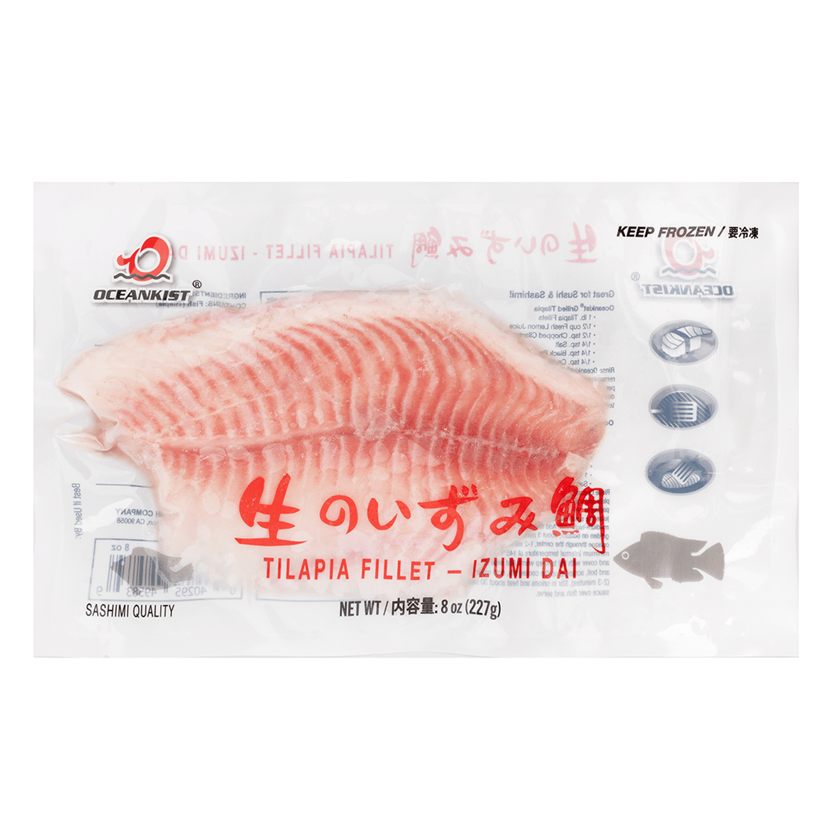 Filete de Tilapia Grado Sashimi Congelado Izumi-dai 7-9 onza(s)