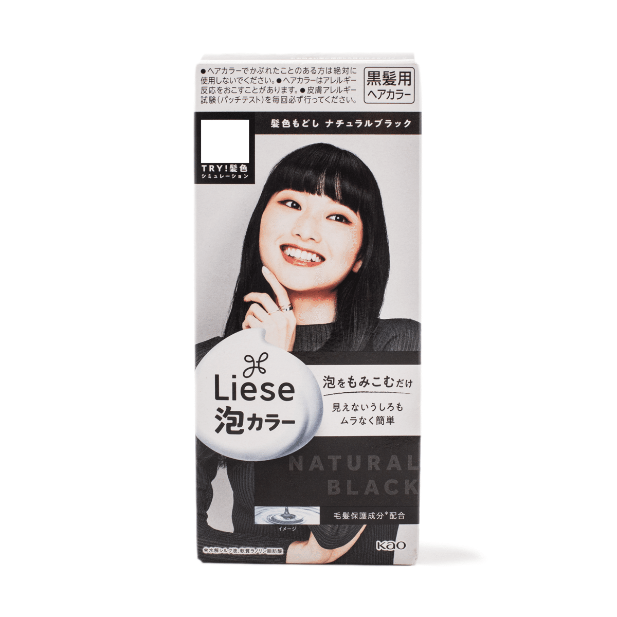 Kao Liese Prettia Bubble Hair Color, Natural Black 1 each*24 pack