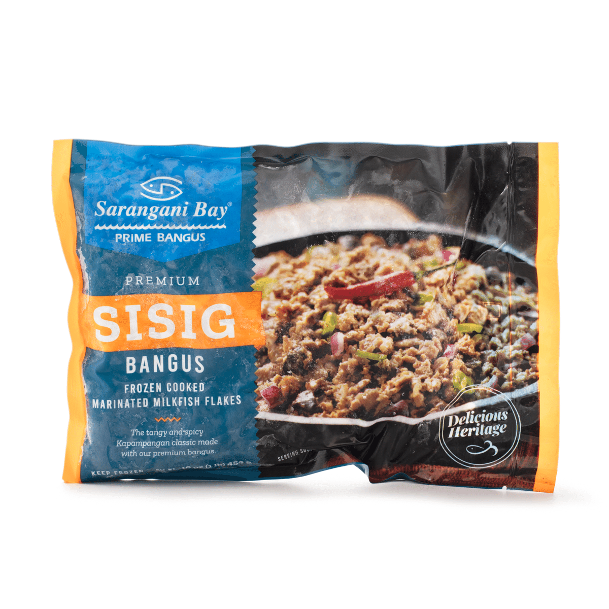 Sarangani Bay Bangus Sisig Flocos de Peixe-Leite Marinado Cozido, Congelado 1 lb