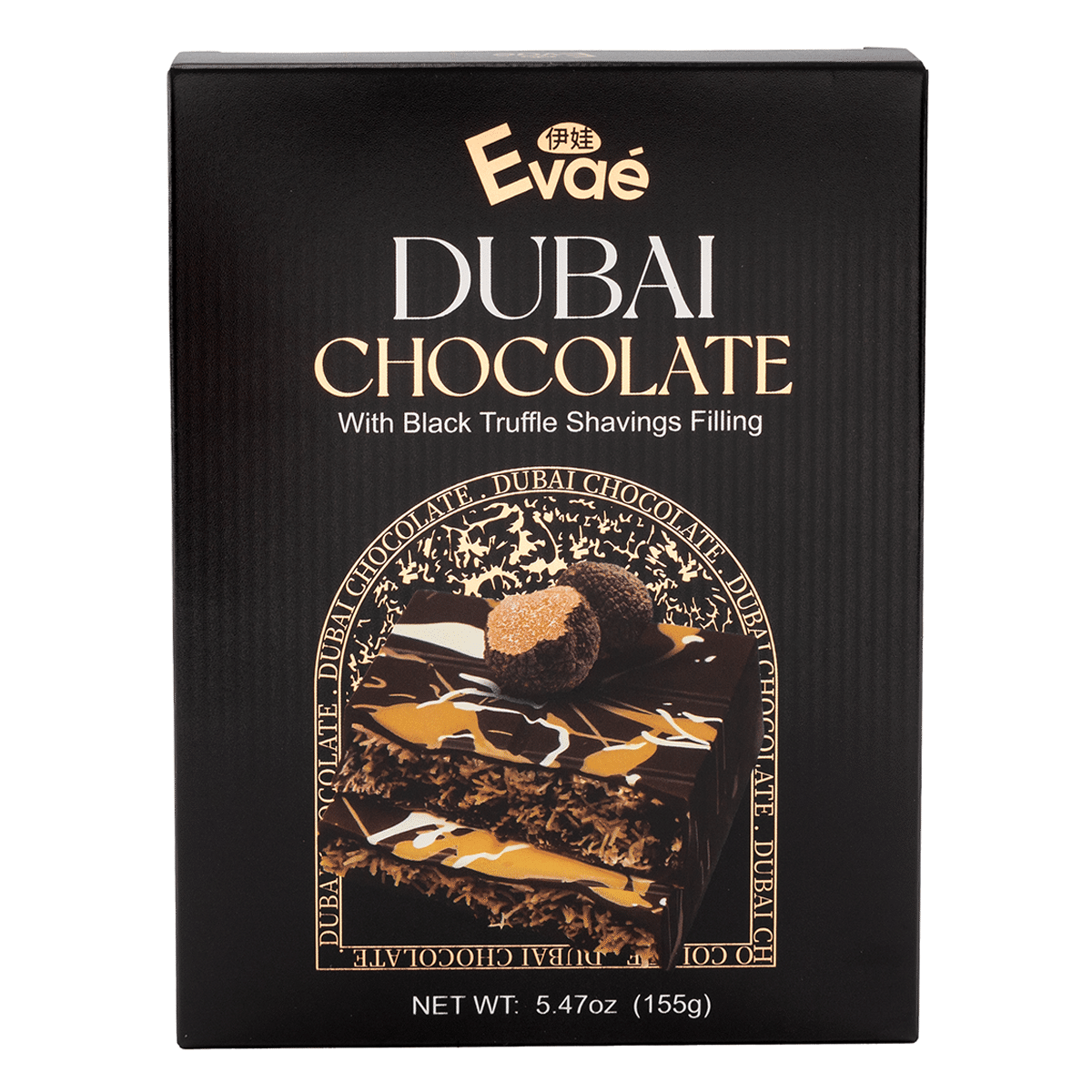 Evae Dubai Chocolate with Black Truffle Shavings Filling 155 g